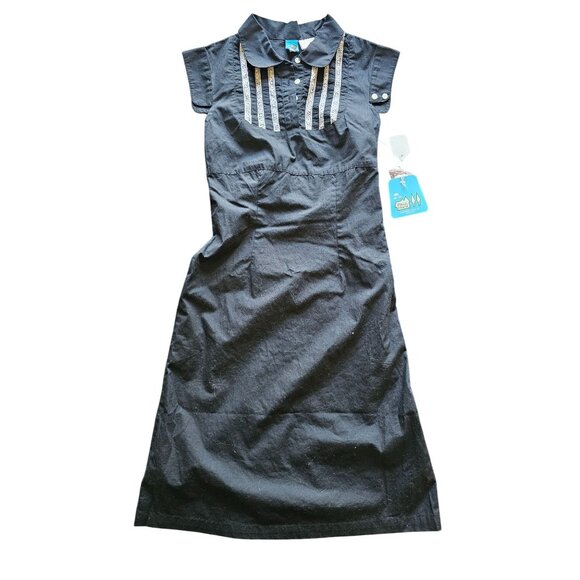 Vintage Paul Frank Collared Shirt Dress, Shift Dress, Cap Sleeve, Black, XS - Picture 2 of 6